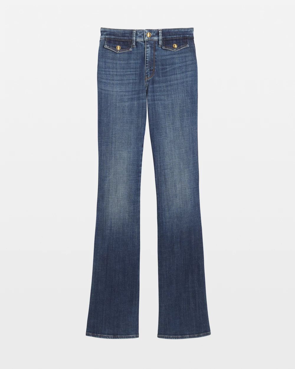 High-Rise Everyday Soft Pocket Skinny Flare Jeans | White